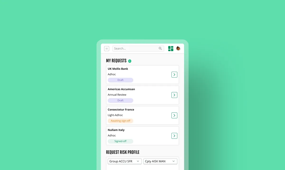 Dashboard del Credit Analyst en móvil y escritorio